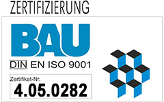ZERT-BAU – zertifiziert nach DIN EN ISO 9001 ZERT-BAU – zertifiziert nach DIN EN ISO 9001
